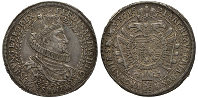 Австрия, Священная Римская империя 2 талера 1621 Эрцгерцог Фердинанд II Dav. 3101 серебро 10-005-65