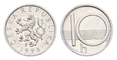 Чехия 10 геллеров 1998 KM 6 алюминий UNC 192-538