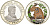 Чад 1000 франков 2001 орангутан KM 29 серебро PROOF 04-317-34