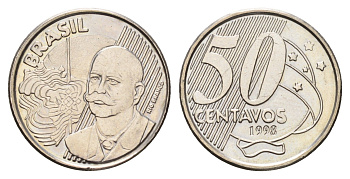 Бразилия 50 сентаво 1998 KM 651 медно-никель 4688-215