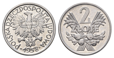 Польша 2 злотых 1958 Y 46 алюминий UNC 4691-923