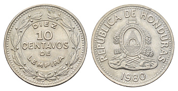 Гондурас 10 сентаво 1980 KM 76.2 медно-никель UNC 4678-1021