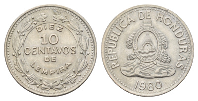 Гондурас 10 сентаво 1980 KM 76.2 медно-никель UNC 4678-1021
