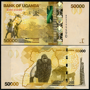 Уганда 50000 шиллингов 2024 горилла Pick 54  бумага  UNC (пресс) 446-50-2
