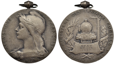 Франция медаль 1937 почетному железнодорожнику 4578-615