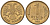 Россия 1 рубль 1992 монограмма ММД KM 311 сталь плакированная латунью 4585-834
