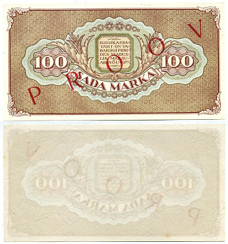 Эстония 100 марок 1923 PROOV - проба, односторонний Pick 51s бумага UNC (пресс) 451-261-1