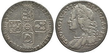Великобритания 6 пенсов 1757 Георг II (1727-1760) KM 582.2; Spink 3711 серебро 1523-1013