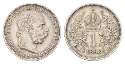 Австрия 1 крона 1893 Франц Иосиф I (1848-1916) KM 2804 серебро 51-347