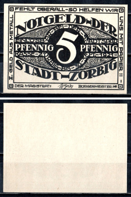 Цёрбиг (Пруссия, Саксония) 5 пфеннигов 1921 2193-42-1-1