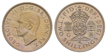 Великобритания 2 шиллинга (флорин) 1950 Георг VI (1936-1952) KM 878, Spink 4107 медно-никель PROOF 5010-1515