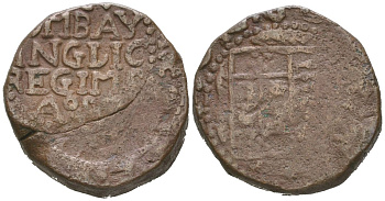 Британская Индия, Бомбейское президентство 1 пайс 1674 copperoon KM A143 медь 63-532