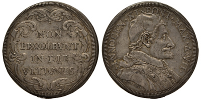Ватикан 1 пиастр A VII (1682/1683) Иннокентий XI Dav. 4091, Muntoni 35 серебро 00-000-00