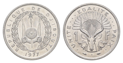 Джибути 1 франк 1977 KM 20 алюминий UNC 4671-141