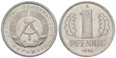 ГДР 1 пфенниг 1984 А KM 8.2 алюминий 4651-117