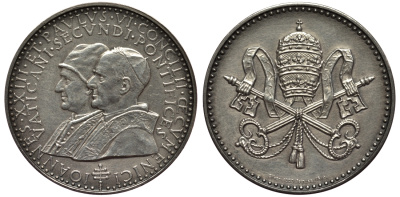 ВАТИКАН МЕДАЛЬ ND ИОАНН XXIII И ПАВЕЛ VI серебро 1521-1423