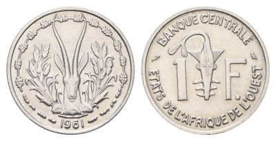 Западная Африка (BCEAO) 1 франк 1961 KM 3.1 алюминий UNC 4671-146