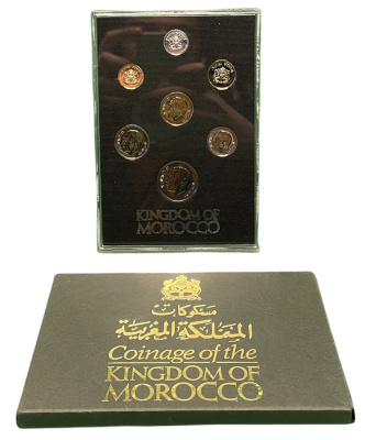 Марокко набор из 7 монет 1974-1975 официальный набор, в оригинальной пластиковой упаковке KM MS2   PROOF  7-4-1-01