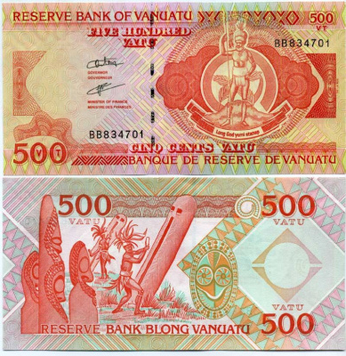 Вануату 500 вату ND (1993-2006) Pick 5 b бумага UNC (пресс) 449-4-1