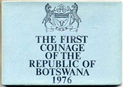 Ботсвана набор из 6 монет 1976 в пластике KM PS 1 (KM 3-8) PROOF 5-4-4-5