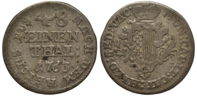 Хильдесхайм (Hildesheim) 1/48 талера 1763 Герцегство, SEDE VACANTE (1761-1763) Mehl 690, Zepernick 155, KM 107 серебро 1517-714