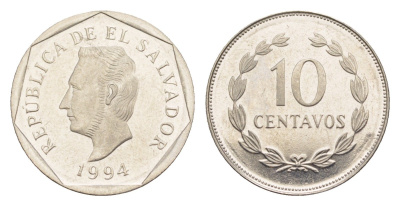 Сальвадор 10 сентаво 1994 KM 155 нержавеющая сталь PROOF 1522-534