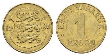 Эстония 1 крона 1998 KM 35 латунь 4688-645