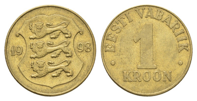Эстония 1 крона 1998 KM 35 латунь 4688-645