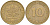 ФРГ 10 пфеннигов 1976 D KM 108 сталь плакированная латунью 4613-1235