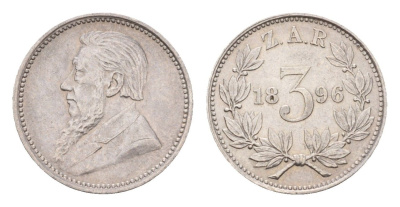 ЮАР 3 пенса 1896 KM 3 серебро aUNC 4044-1521