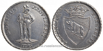 Швейцария, Берн 1 талер 1795 Respublica Bernensis, Dominus Provideit KM 149, Dav. 1759 серебро 00-805-35