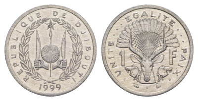 Джибути 1 франк 1999 KM 20 алюминий UNC 4652-1012