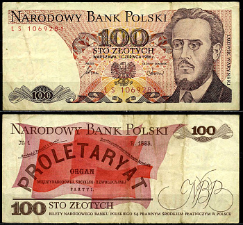 Польша 100 злотых 1986 1 июня 1986, Людвиг-Фаддей Варынский Pick 143е бумага 6287-13-3-1