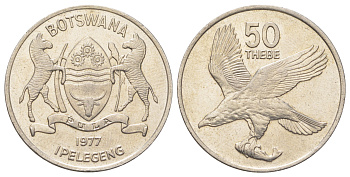 Ботсвана 50 тхебе 1977 KM 7 медно-никель UNC 4622-1247