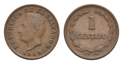 Сальвадор 1 сентаво 1969 KM 135.1 бронза 4644-222