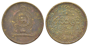 Шри-Ланка 1 рупия 2005 KM 136.3 сталь плакированная латунью 4627-1054