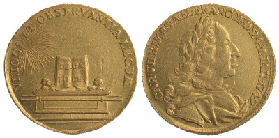 Франкфурт 2 дуката 1742 коронация Карла VII Fr. 999 золото 10-010-68