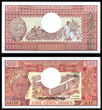 Камерун 500 франков 1983 Pick 15 d бумага aUNC 7214-25-3-2