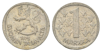 Финляндия 1 марка 1975 KM 49a медно-никель 4637-245