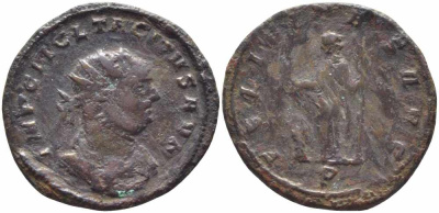 Римская Империя аврелианиан 276 Тацит FELICITAS AVG Сисция Very fine RIC 135 бронза 1073-16-51