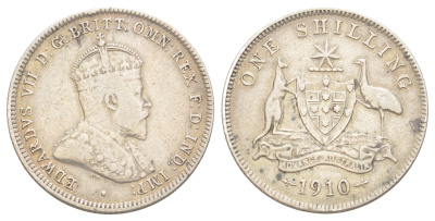 Австралия 1 шиллинг 1910 Эдуард VII (1901-1910) KM 20 серебро 441-1343