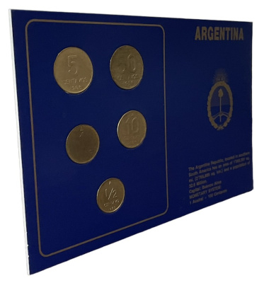 Аргентина набор из 5 монет 1985-1987     UNC  00-00