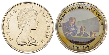 Великобритания 25 пенсов 1981 памяти Леди Диана - 1961-1997 11-102-41