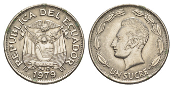 Эквадор 1 сукре 1979 KM 78b сталь плакированная никелем 4641-653