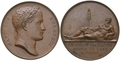 Набор бронзовых французских медалей и медальонов 1810 года. Оригинальный комплект. 0-0-00