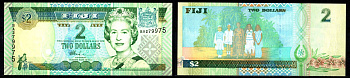 Фиджи 2 доллара ND (2002) Pick 104 бумага UNC (пресс) 8608-15-1-2