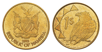 Намибия 1 доллар 1993 KM 4 латунь UNC 4646-623