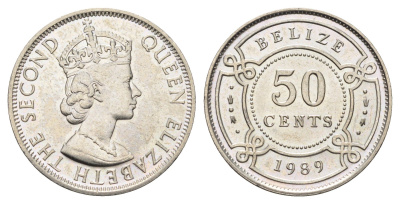 Белиз 50 центов 1989 KM 37 медно-никель UNC 4666-721