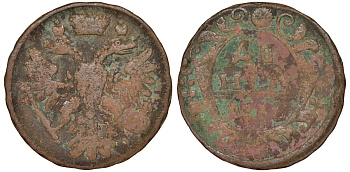 Россия 1 деньга 17ХХ медь 51-3923