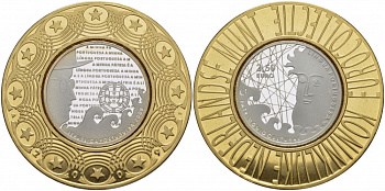 Португалия 2 1/2 евро 2009 португальский язык, тираж  14000 экз. KM 791а серебро PROOF 1085-3-33